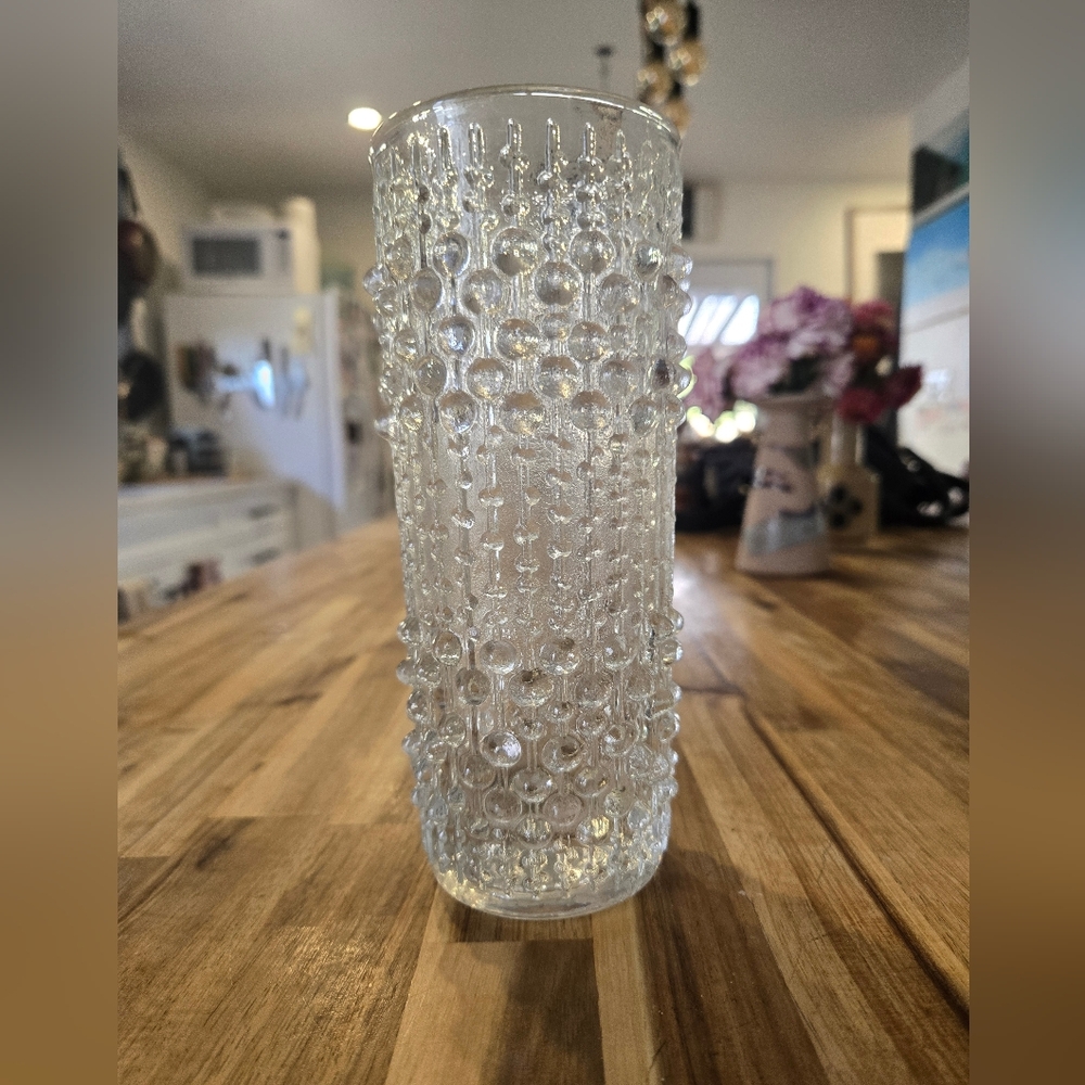 Vintage 60's SKLO CZECH GLASS Candlewax Vase, Perfect Condition